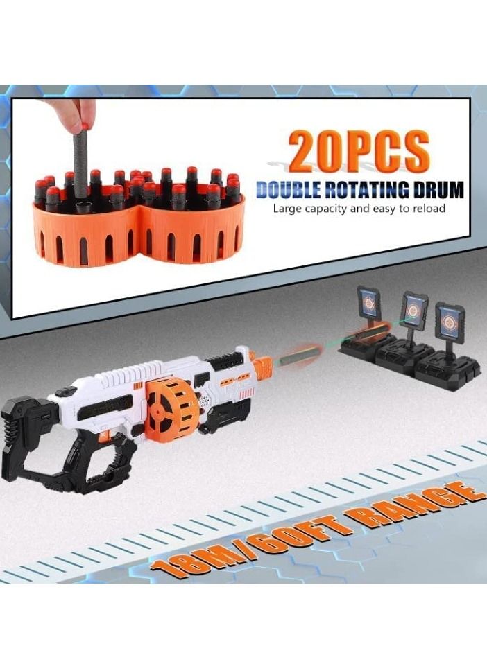 Foam dart launcher with 25 darts. Three shooting positions