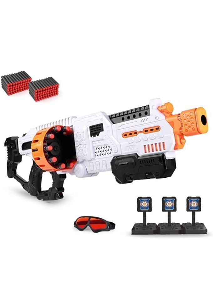 Foam dart launcher with 25 darts. Three shooting positions