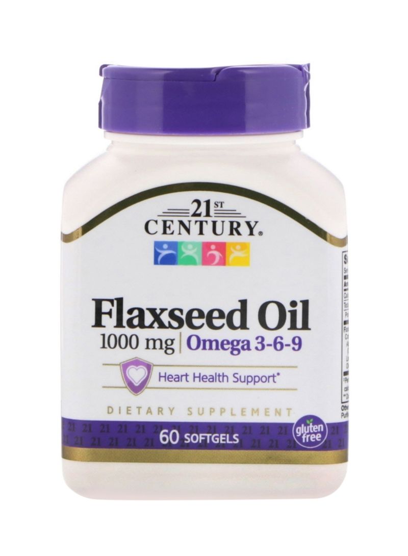 Flaxseed Oil Dietary Supplement 1000mg - 60 Softgels