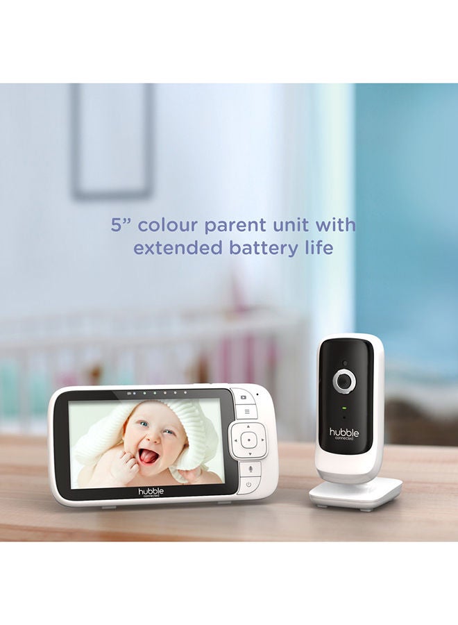 Nursery View Premium Twin Cameras Video Baby Monitor With 5 Inch Screen, Infrared Night Vision, Split Screen, Digital Zoom and Room Temperature Sensor