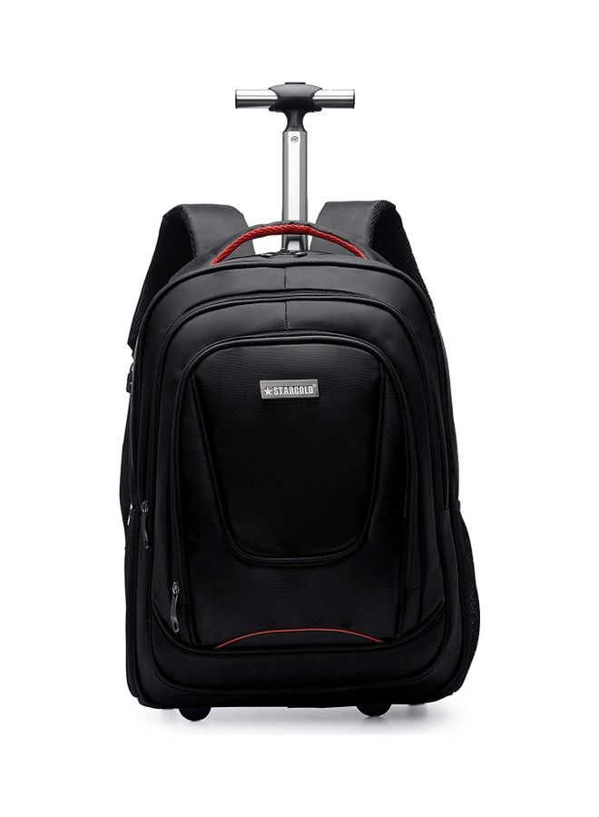 2 Pack Multipurpose Rolling Trolley Backpack Black