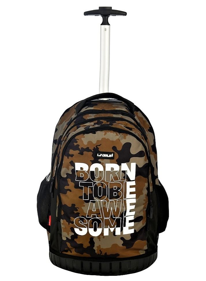 LIVE UP Trolley school bag with Adjustable Strap for School and College with 3 pockets and 2 side pockets. (32*21*49)