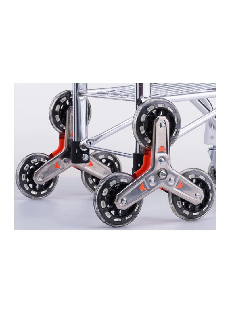 Folding Shopping Cart Trolley Grocery Market Cart With Rolling 8 Wheels Waterproof Removable Bag