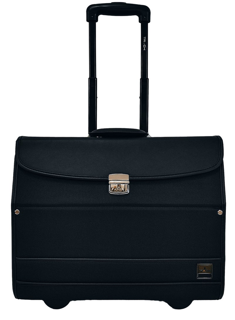 Classic Rolling Hard Sided Catalog Case With Key Lock  Laptop, Business Briefcase  Pilot Cabin Crew Trolley Bag