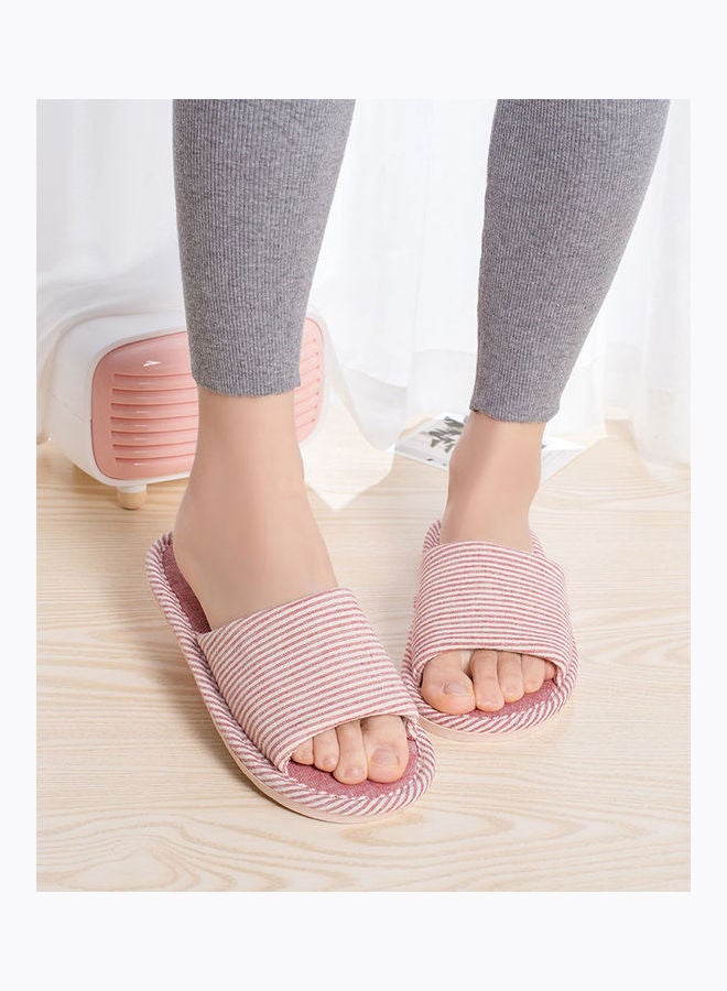 Striped Bedroom Slippers Pink