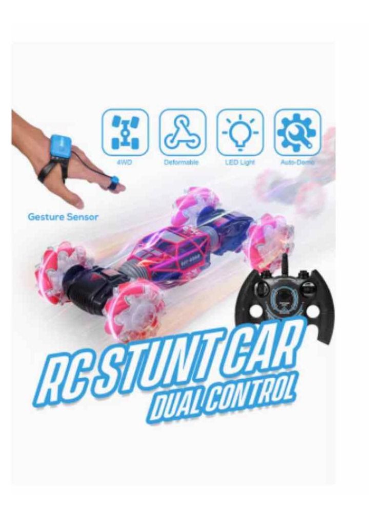 4WD Gesture Sensor Control Deformable Electric All-Terrain Transformable LED Light Music Stunt Car 32cm