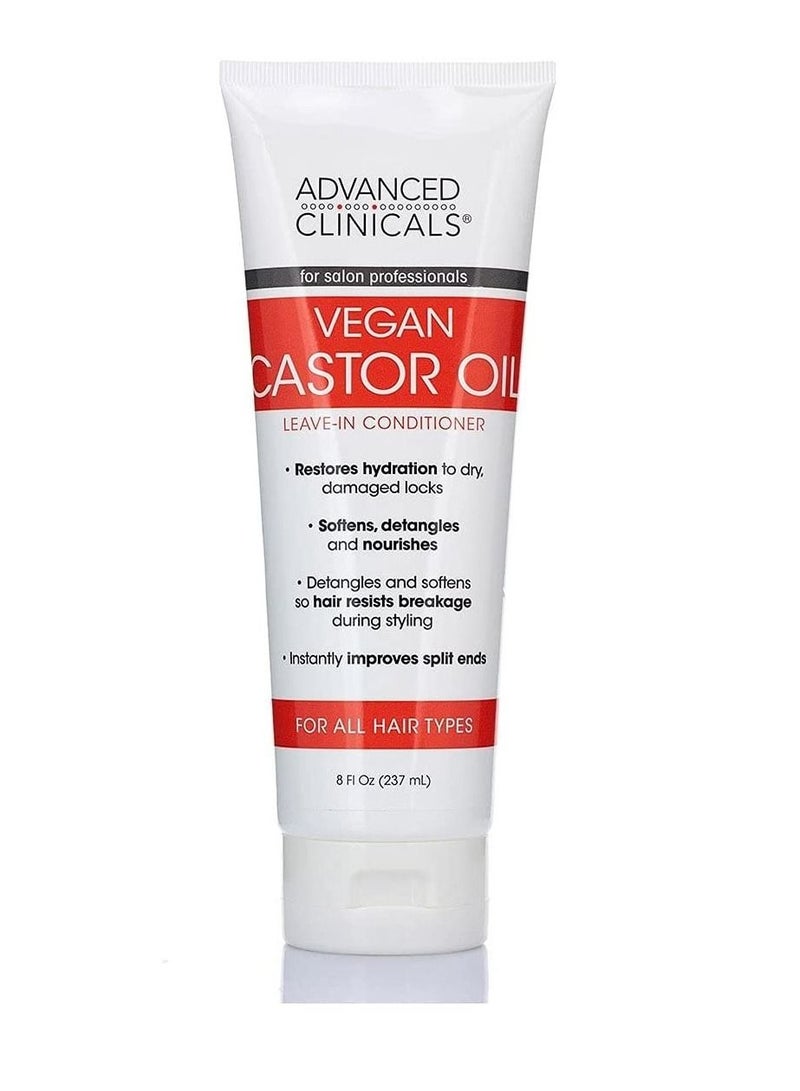 Advanced Clinicals Botanical Castor Oil Leave in Conditioner for all hair types 237ml