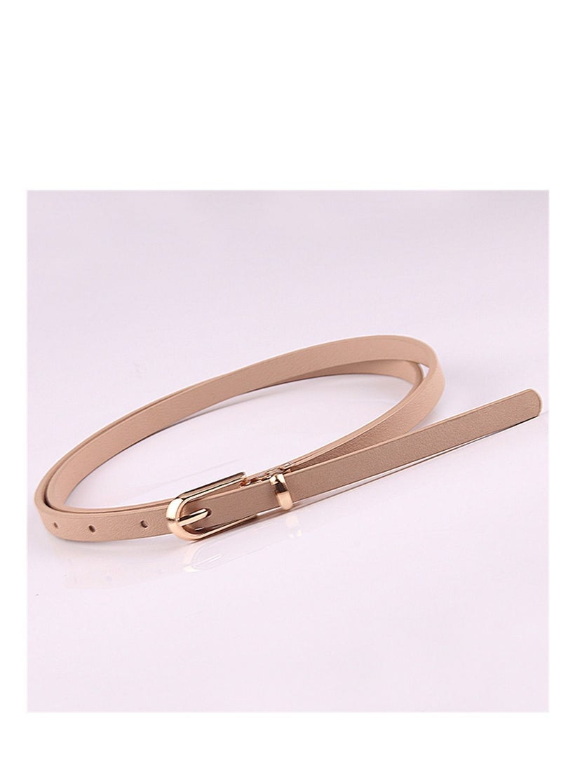 Dress With Sweater Thin Belt Women's Versatile Needle Button PU Small Belt 105cm Pink