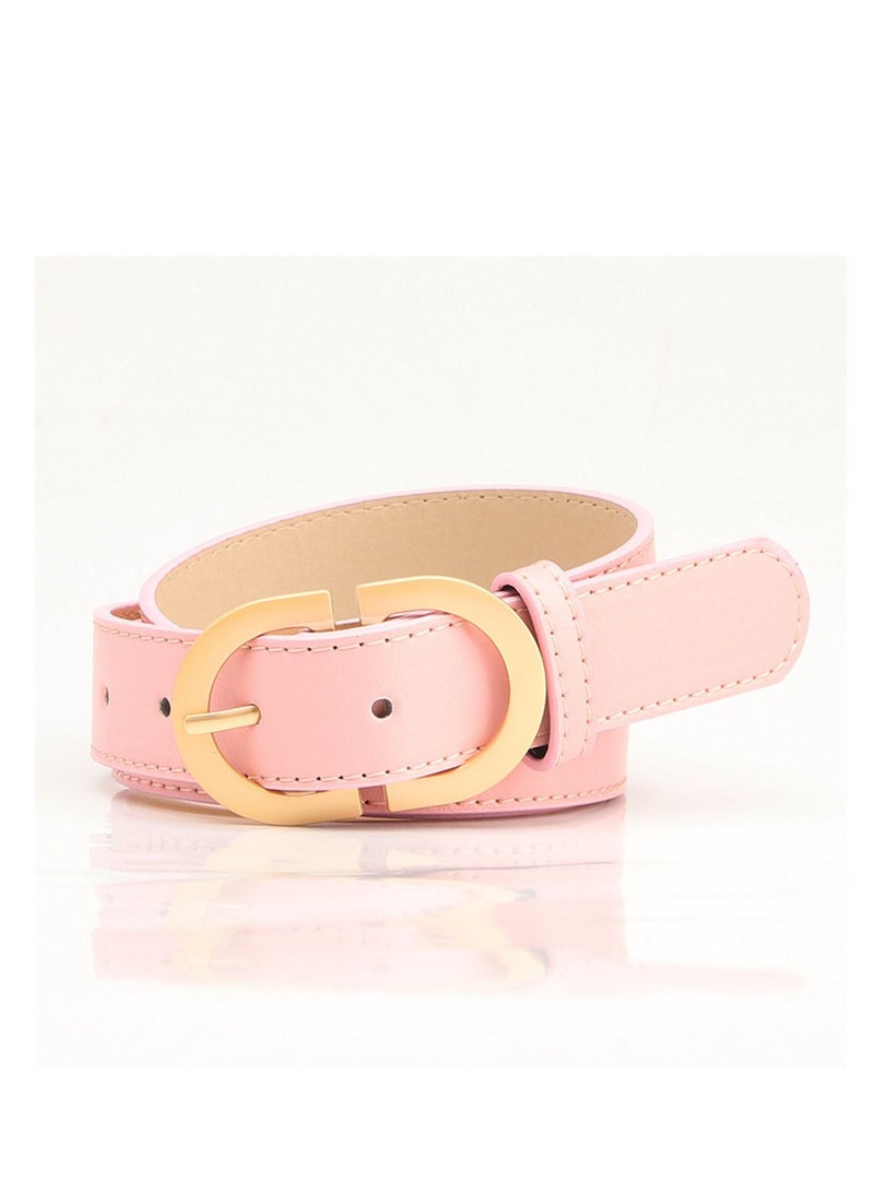 Ladies With A Jacket Simple Waist PU Leather Belt 105cm Pink