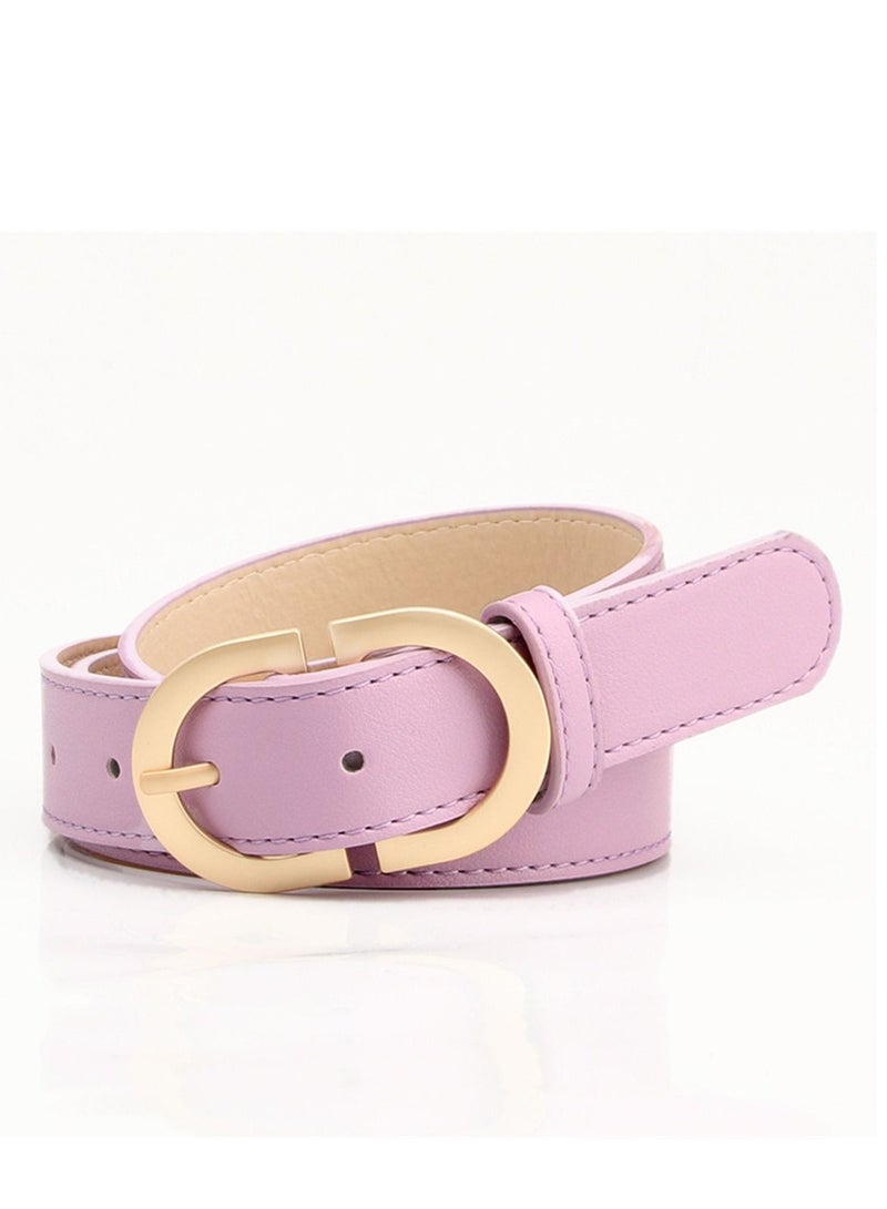 Ladies With A Jacket Simple Waist PU Leather Belt 105cm Purple