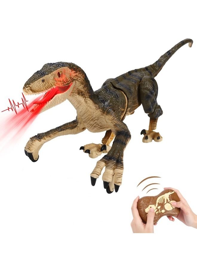 Kids Remote Control Dinosaur Toy for Kids Electronic Realistic RC Dinosaur Velociraptor Dragon