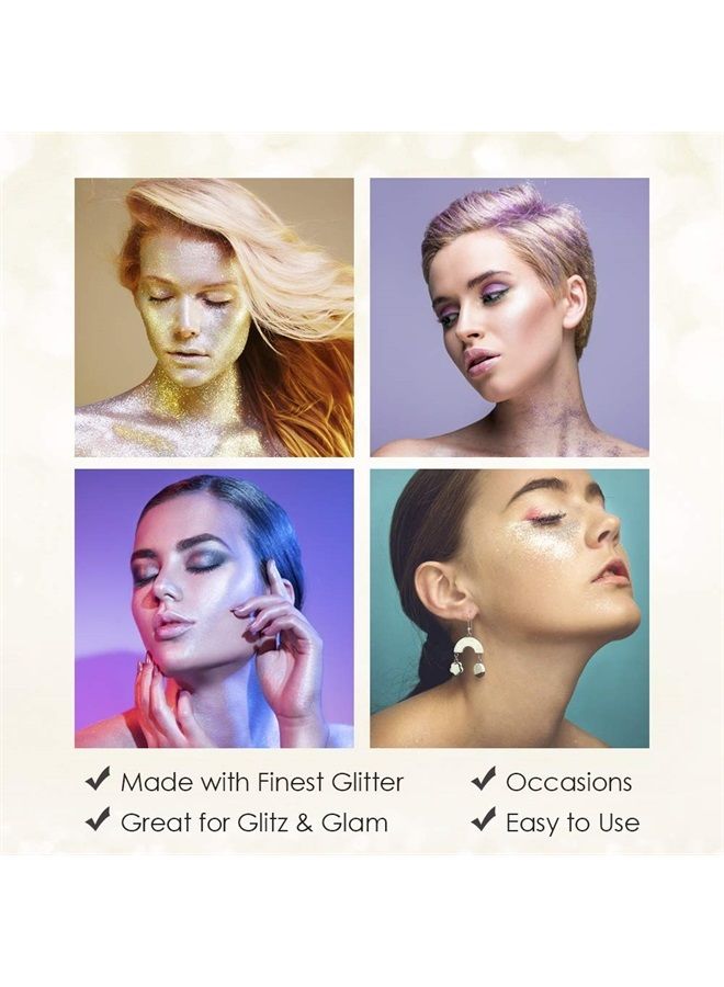 Temporary Hair and Body Glitter Color Spray, Travel Spray, Lightweight, Adds Sparkly Shimmery Glow, Perfect to use On Hair, Skin, or Clothing, 2.2 oz - Glitter GOLD x 1 Pack
