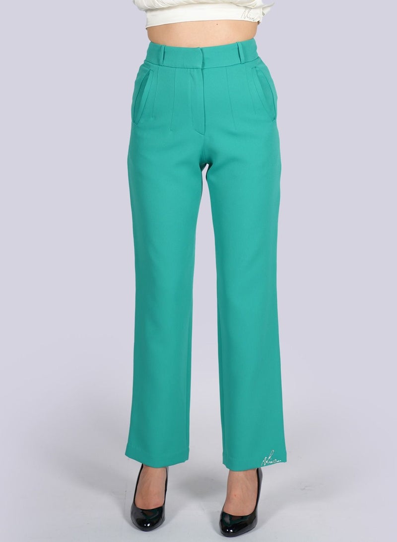 Plumeria - Pin Tucks Narrow Hem Pants