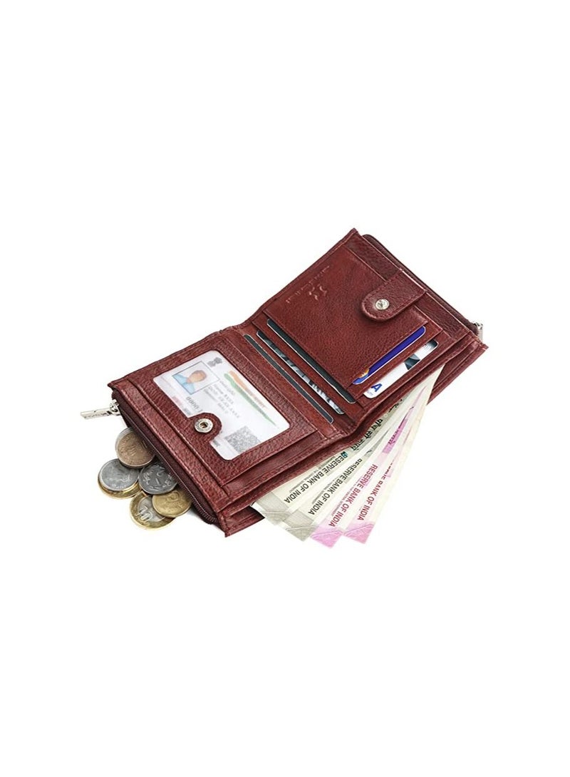 WildHorn Top Grain Leather Wallet for Men | RFID Blocking | Extra Capacity | Ultra Strong Stitching & Secured | Slim Billfold with 6 Card Slots | Gift for Him (Maroon)