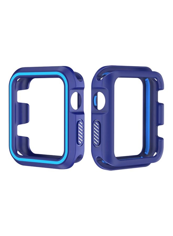 Rugged Armor Bumper Protective Case Cover For Apple Watch Series 1/2/3 42mm Blue