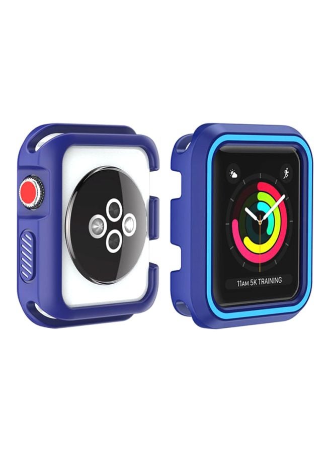 Rugged Armor Bumper Protective Case Cover For Apple Watch Series 1/2/3 42mm Blue