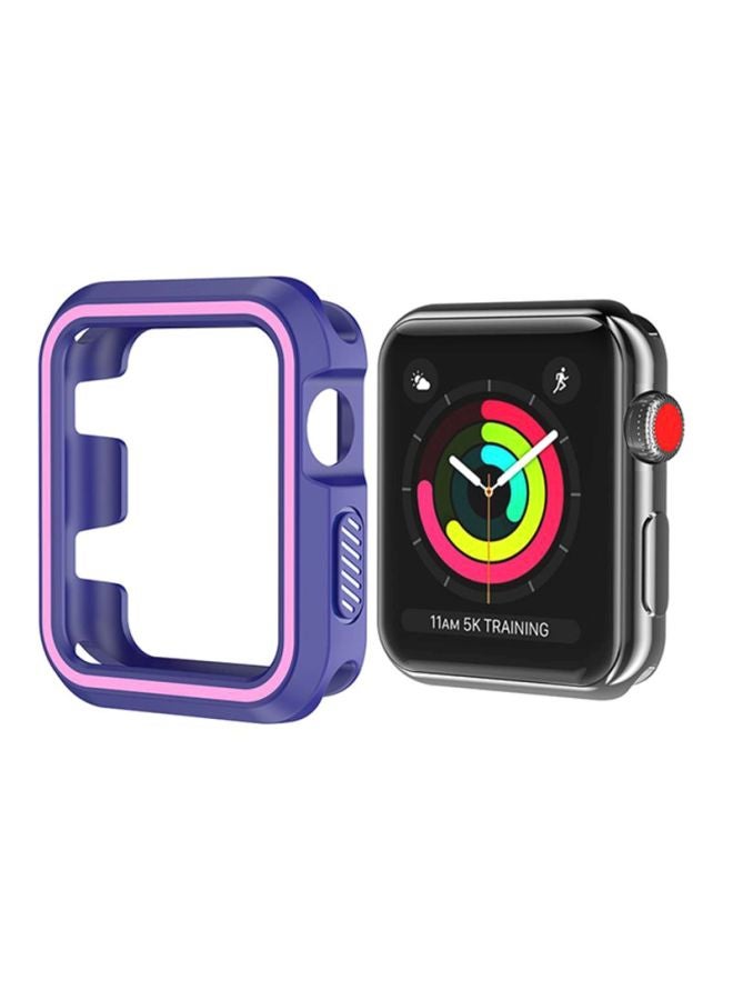 Rugged Armor Bumper Protective Case Cover For Apple Watch Series 1/2/3 38mm Purple/Pink