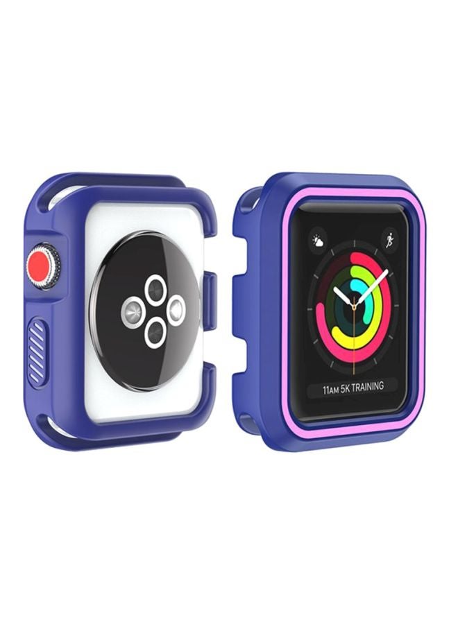 Rugged Armor Bumper Protective Case Cover For Apple Watch Series 1/2/3 38mm Purple/Pink