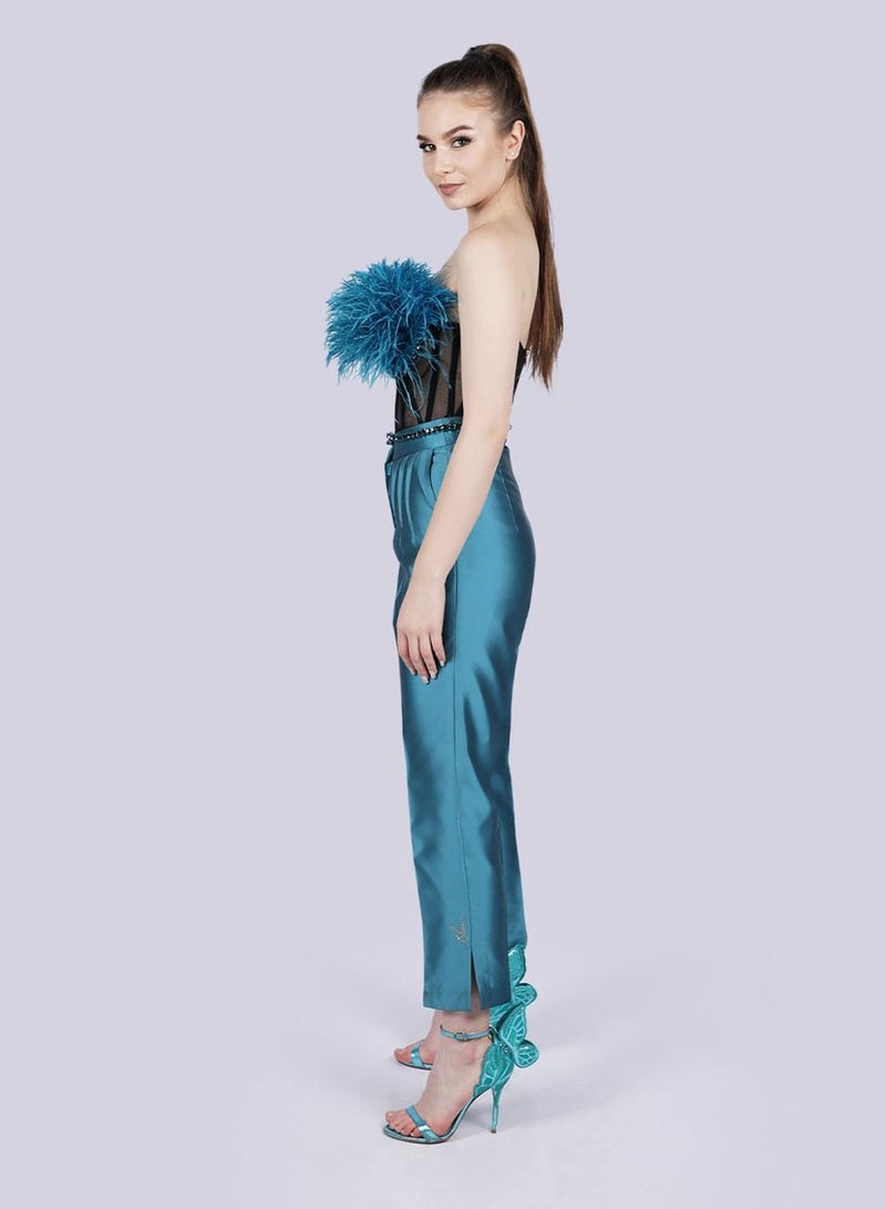 Slay - Pin Tuck Blue Pants