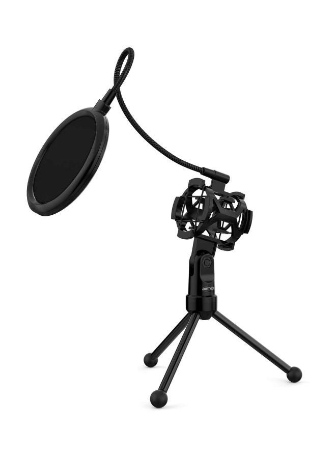 Pop Filter Studio Microphone Mic With Tripod Stand I3932zxc Black
