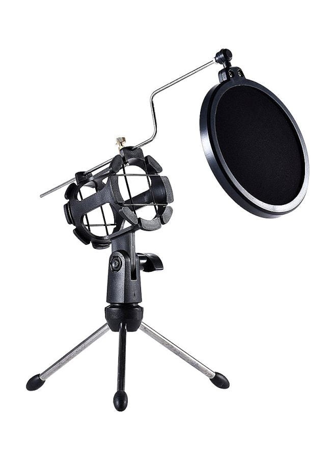 Microphone Tripod Stand With Pop Filter V7563 Black/Silver