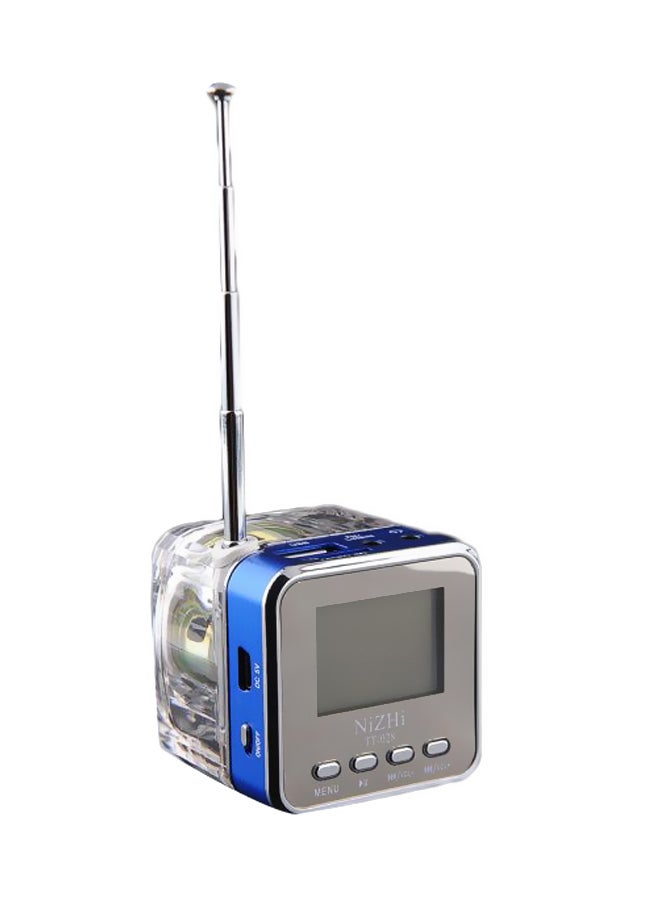 Portable Mini MP3 Player With Antenna 31561 Blue/Silver