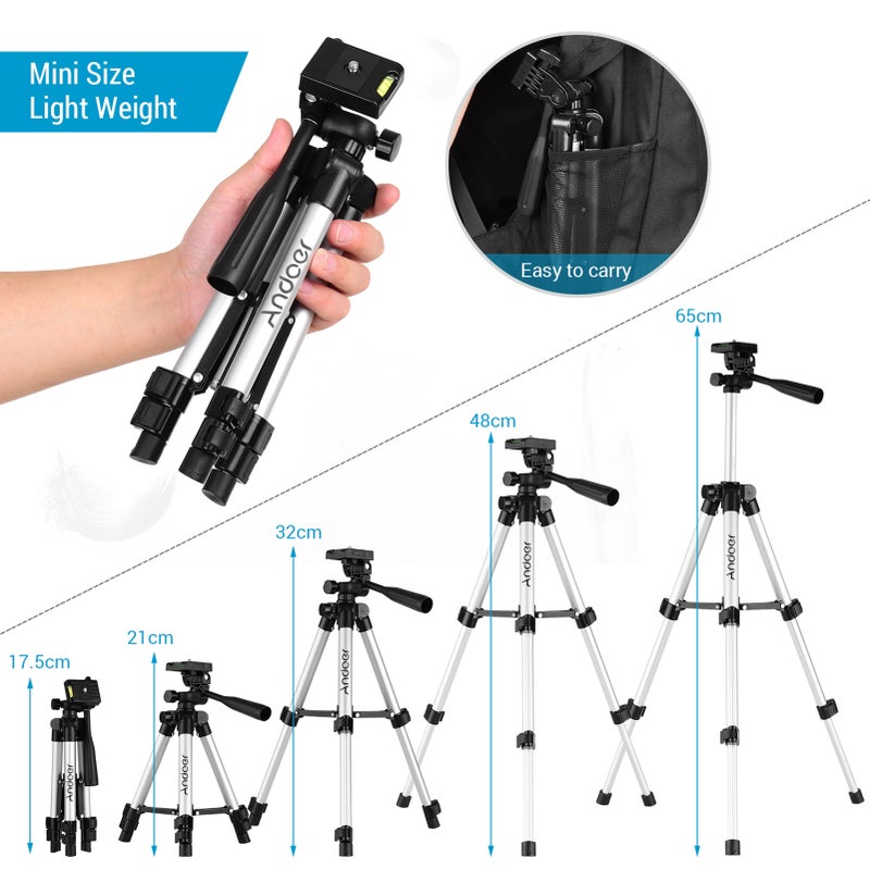 Mini Desktop Tripod Stand Silver