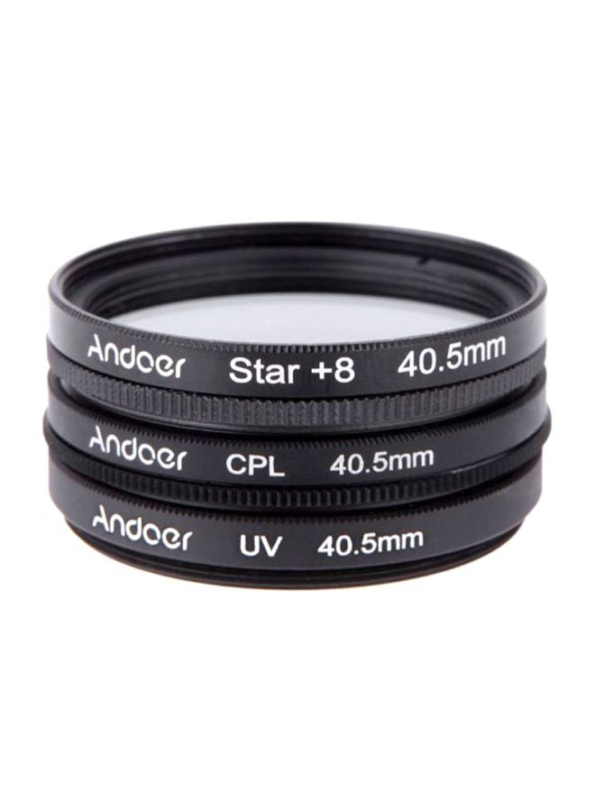 Camera Lens Filter Kit With Case 4.05cm Black
