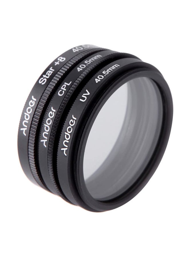 Camera Lens Filter Kit With Case 4.05cm Black