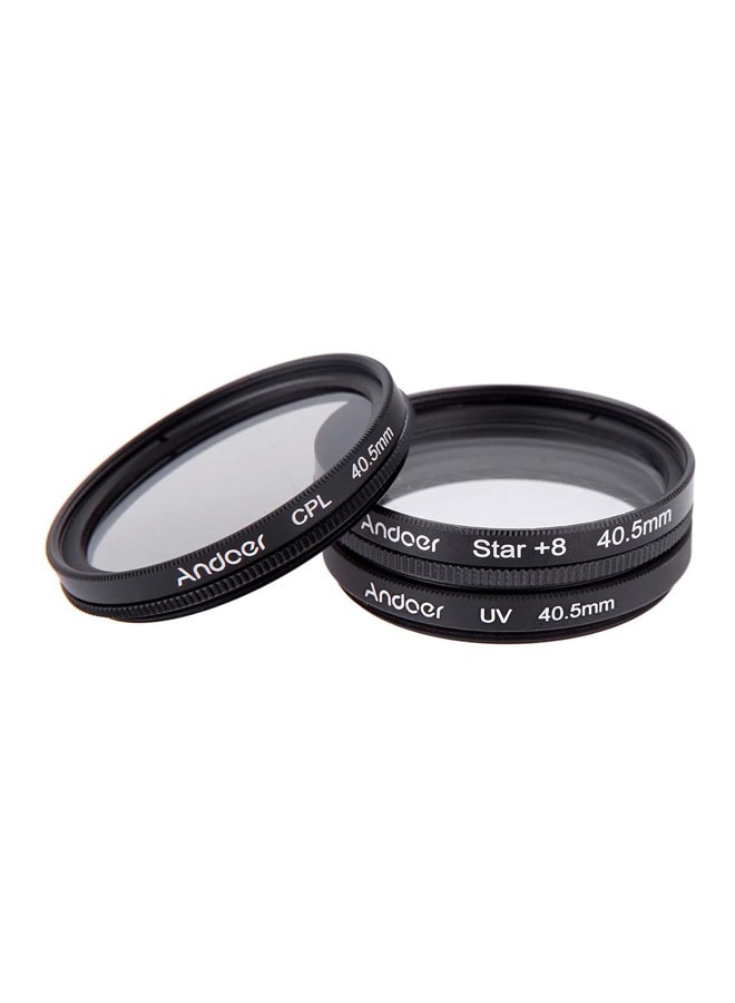 Camera Lens Filter Kit With Case 4.05cm Black