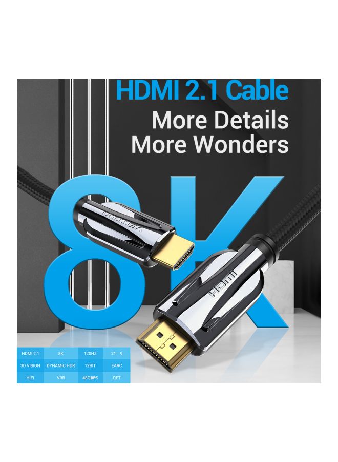 HDMI 2.1 Cable Black/Gold