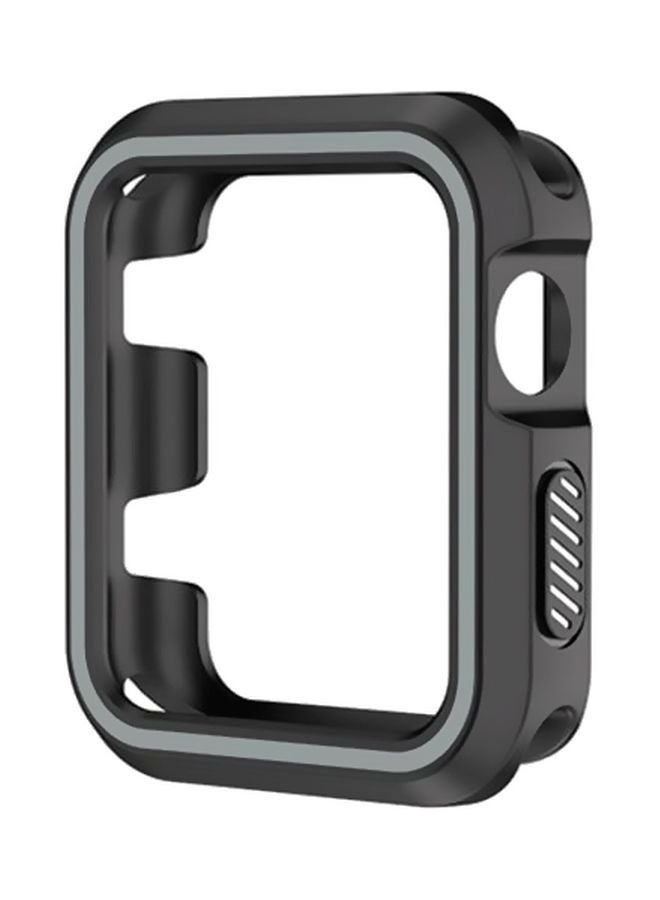 Rugged Armor Bumper Protective Case Cover For Apple Watch Series 1/2/3 38mm Black/Grey