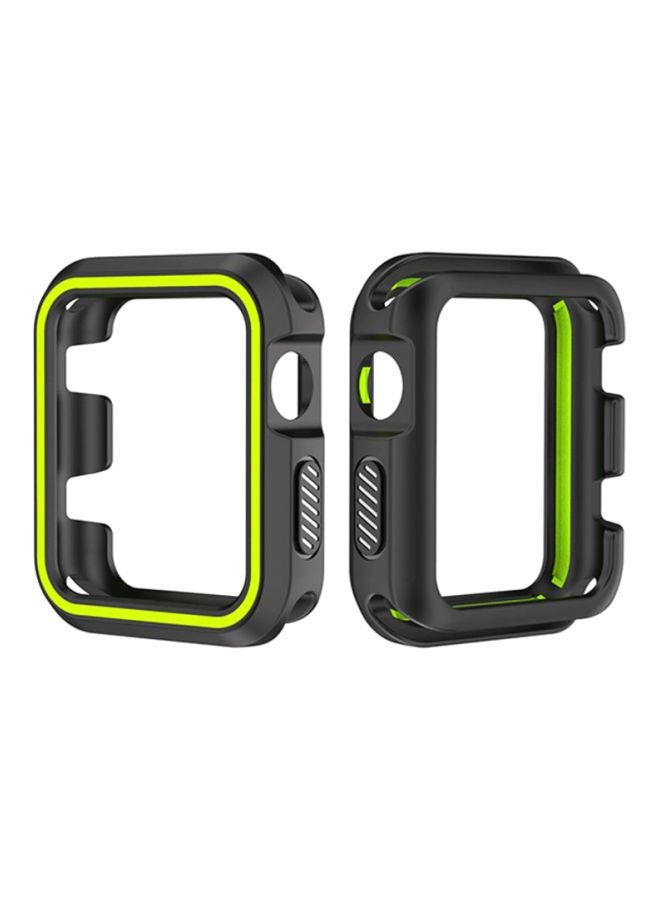 Rugged Armor Bumper Protective Case Cover For Apple Watch Series 1/2/3 42mm Black/Green