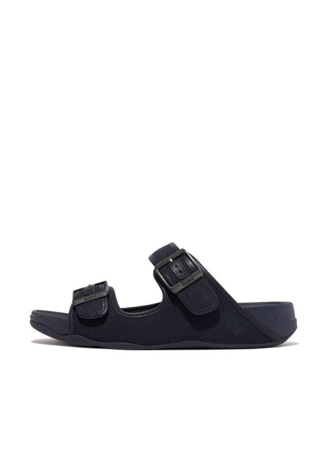 Fitflop Mens Gogh Moc Mens Buckle Canvas Slides GD6-399 Navy