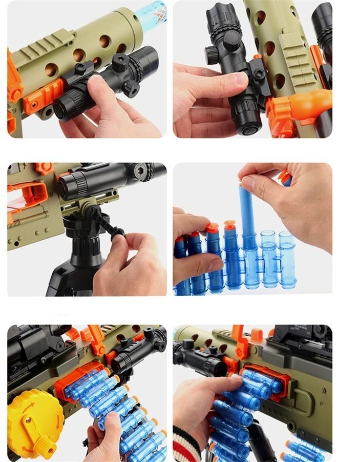 M2 Model Multi Component Electric Manual Integrated Soft Bullet Gun Foam Darts Elite Assault Outdoor Parent Child Interaction Toy Heavy Machine Gun