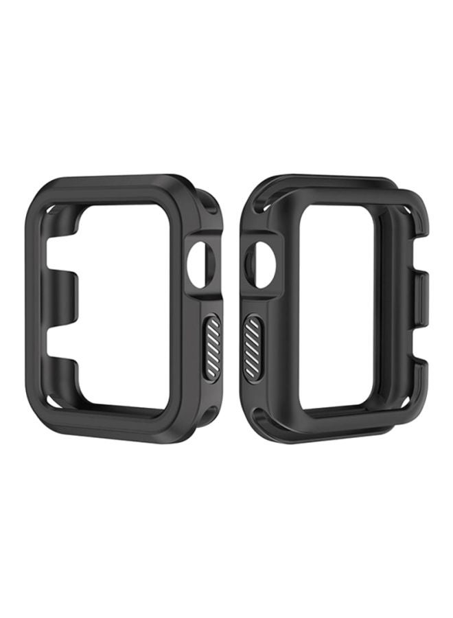 Rugged Armor Bumper Protective Case Cover For Apple Watch Series 1/2/3 42mm Black