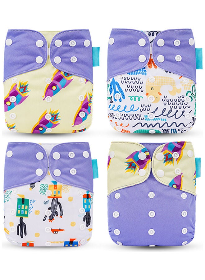 4-Piece Washable Cloth Diaper Set