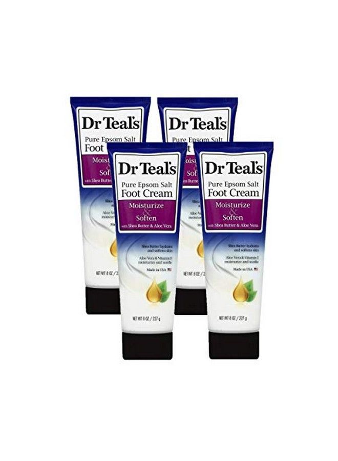 Dr. Teals Pure Epsom Salt Foot Cream Moisturize & Soften 8 oz Per Tube (4 Tubes) by Dr. Teal's