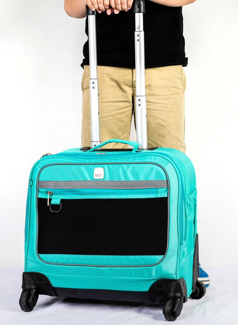 Wires 4-Wheeled Kids Trolley School Bag with Lunch Bag + Pencil Case New Collection W24177 (Dimensions: 46x32x22cm)-Teal