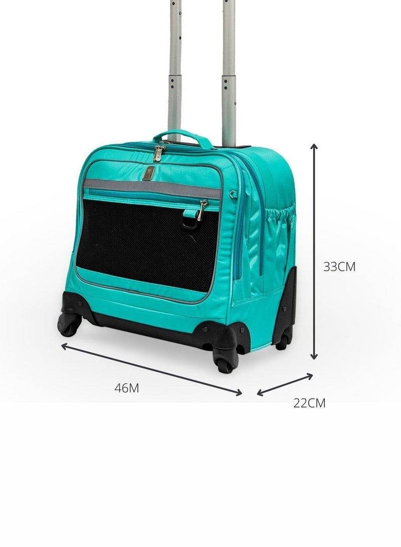 Wires 4-Wheeled Kids Trolley School Bag with Lunch Bag + Pencil Case New Collection W24177 (Dimensions: 46x32x22cm)-Teal