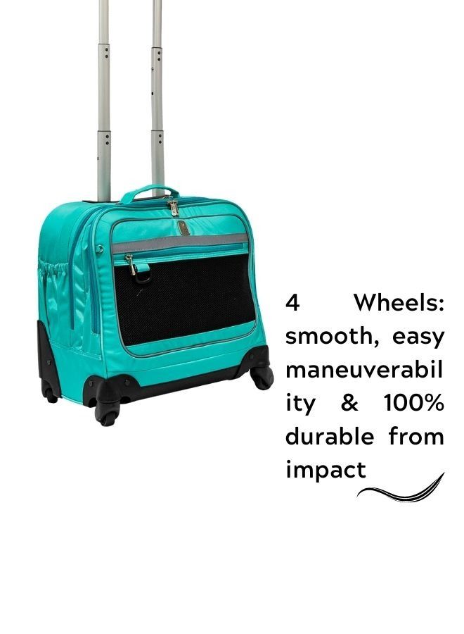 Wires 4-Wheeled Kids Trolley School Bag with Lunch Bag + Pencil Case New Collection W24177 (Dimensions: 46x32x22cm)-Teal