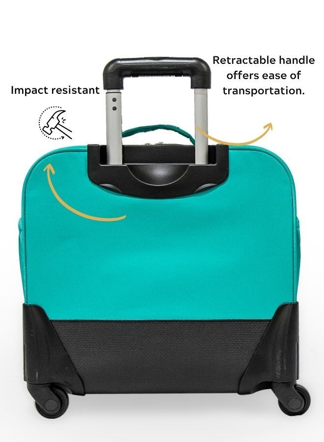 Wires 4-Wheeled Kids Trolley School Bag with Lunch Bag + Pencil Case New Collection W24177 (Dimensions: 46x32x22cm)-Teal