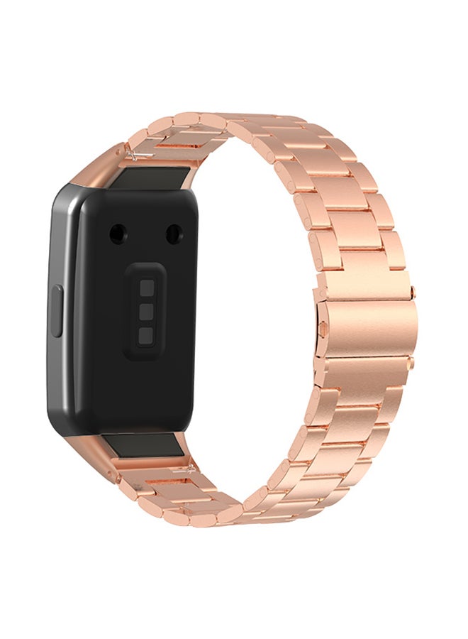 Replacement Metal Strap For Huawei Band 6 Rose Gold