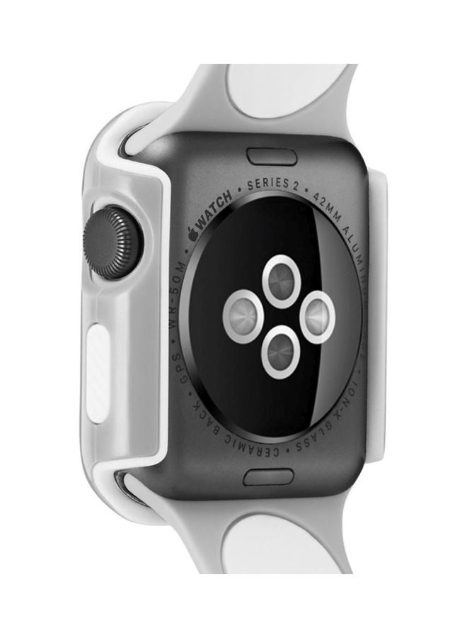 Protective Bumper Case Cover For Apple Watch Series 3 42mm Gunmetal/White