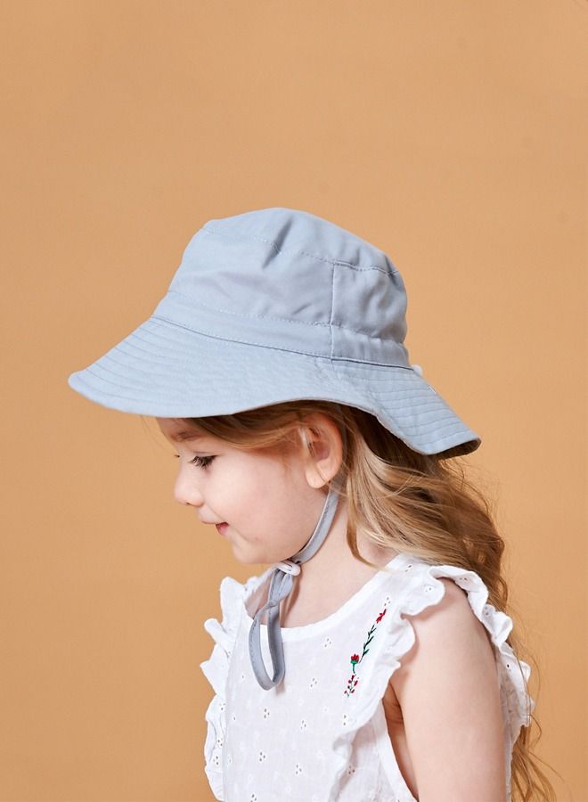 Children's Sun Hat Adjustable Solid Color Sun Visor Quick Drying Beach Hat Grey