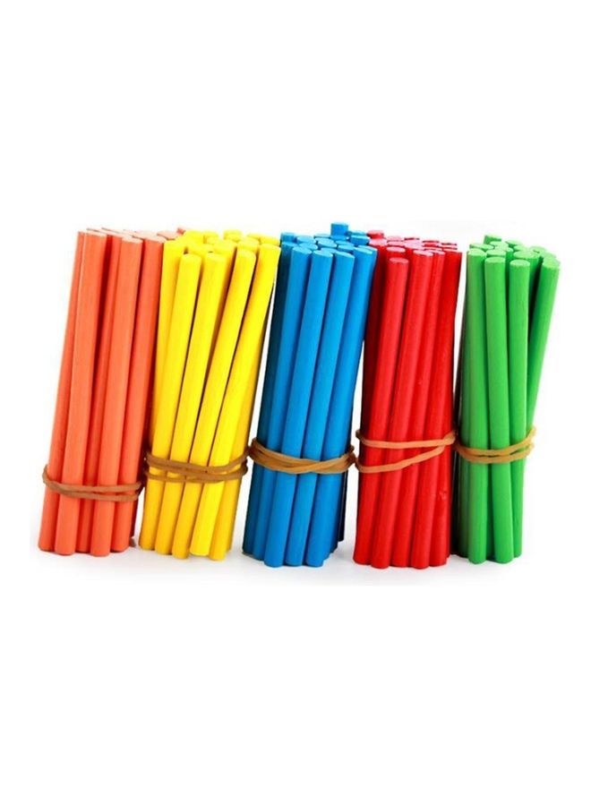 100-Piece Colourful Bamboo Counting Sticks Mathematics Teaching for Kids 8 X 0.5cm