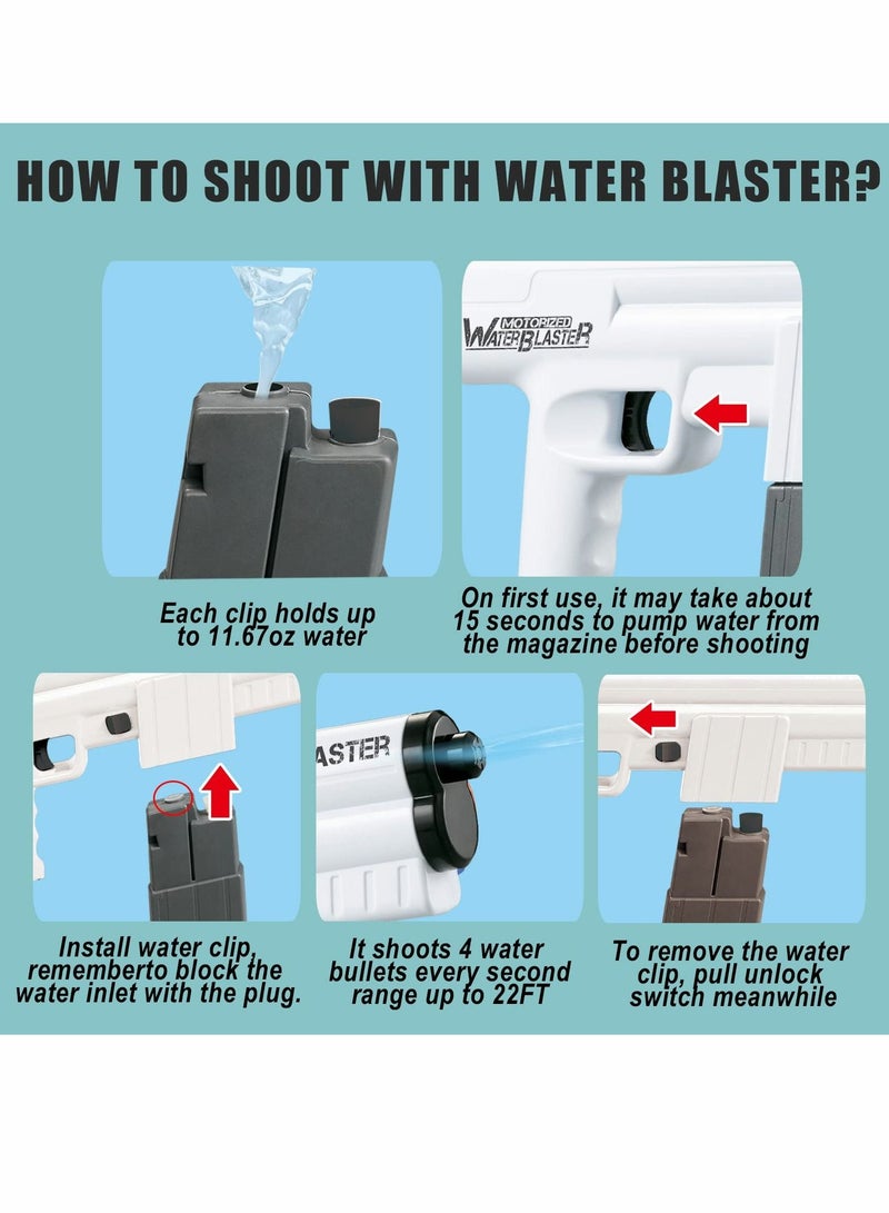 Electric Water Gun Toy, 375CC High Capacity Battery Powered Automatic Squirt Gun for Kids and Adults, 22ft Range Squirt Gun Toy fo