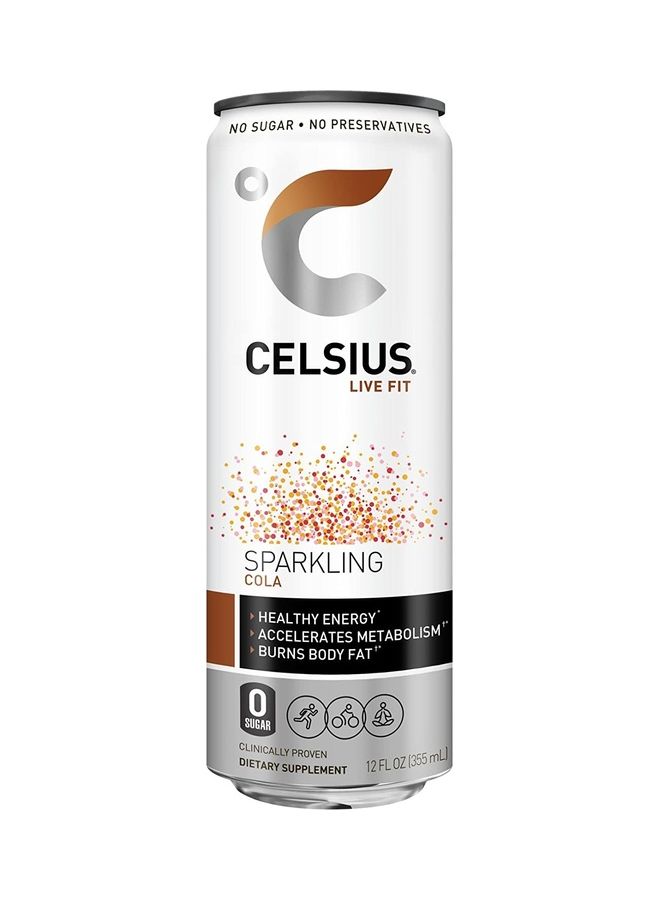 Celsius Sparkling Cola Essential Energy Drink 12 Fl Oz 355mL (Pack of 12)