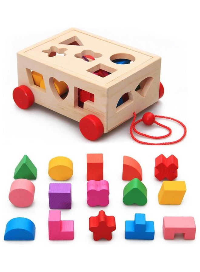 Wooden Shape Sorter Learning Toy For Kids 18.3x17x8.7cm
