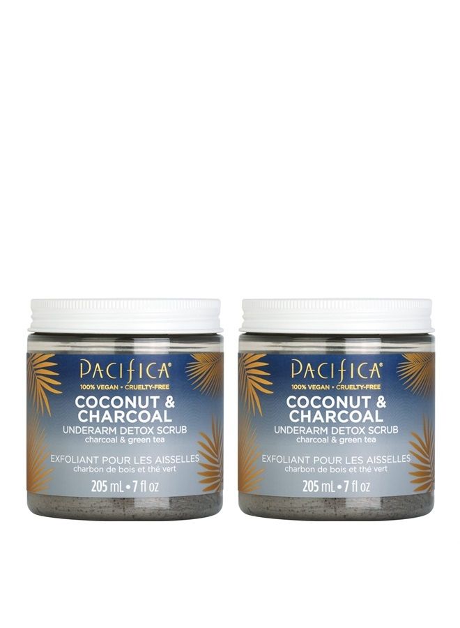 Beauty, Coconut and Charcoal Underarm Detox Scrub, For Natural Deodorant Users, Aluminum Free, Safe for Sensitive Skin, 100% Vegan and Cruelty Free + Clean Beauty 205 ml